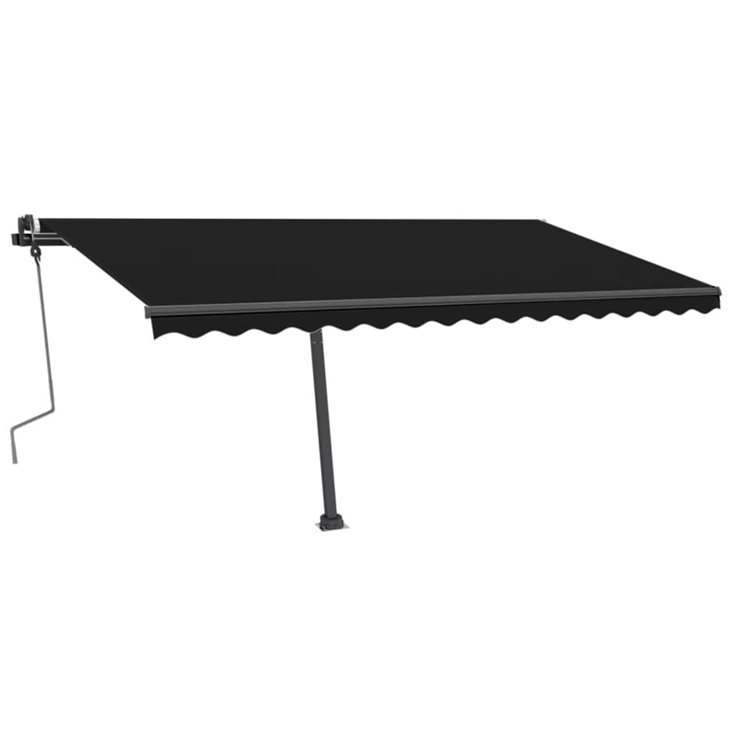 Copertină retractabilă manual cu LED, antracit, 400x350 cm