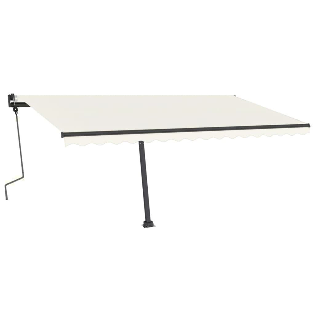 Copertină autonomă retractabilă manual, crem, 450x350 cm