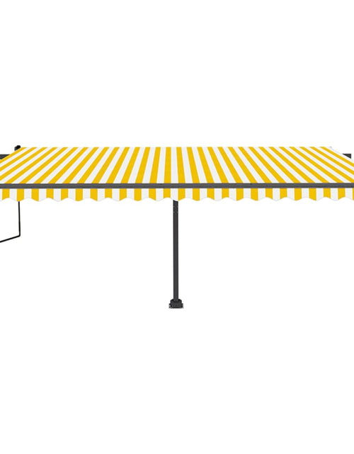 Încărcați imaginea în vizualizatorul Galerie, Copertină retractabilă manual cu LED, galben și alb, 500x350 cm
