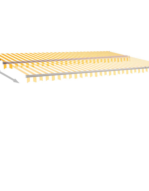 Загрузите изображение в средство просмотра галереи, Copertină autonomă retractabilă automat galben&amp;alb 500x350 cm
