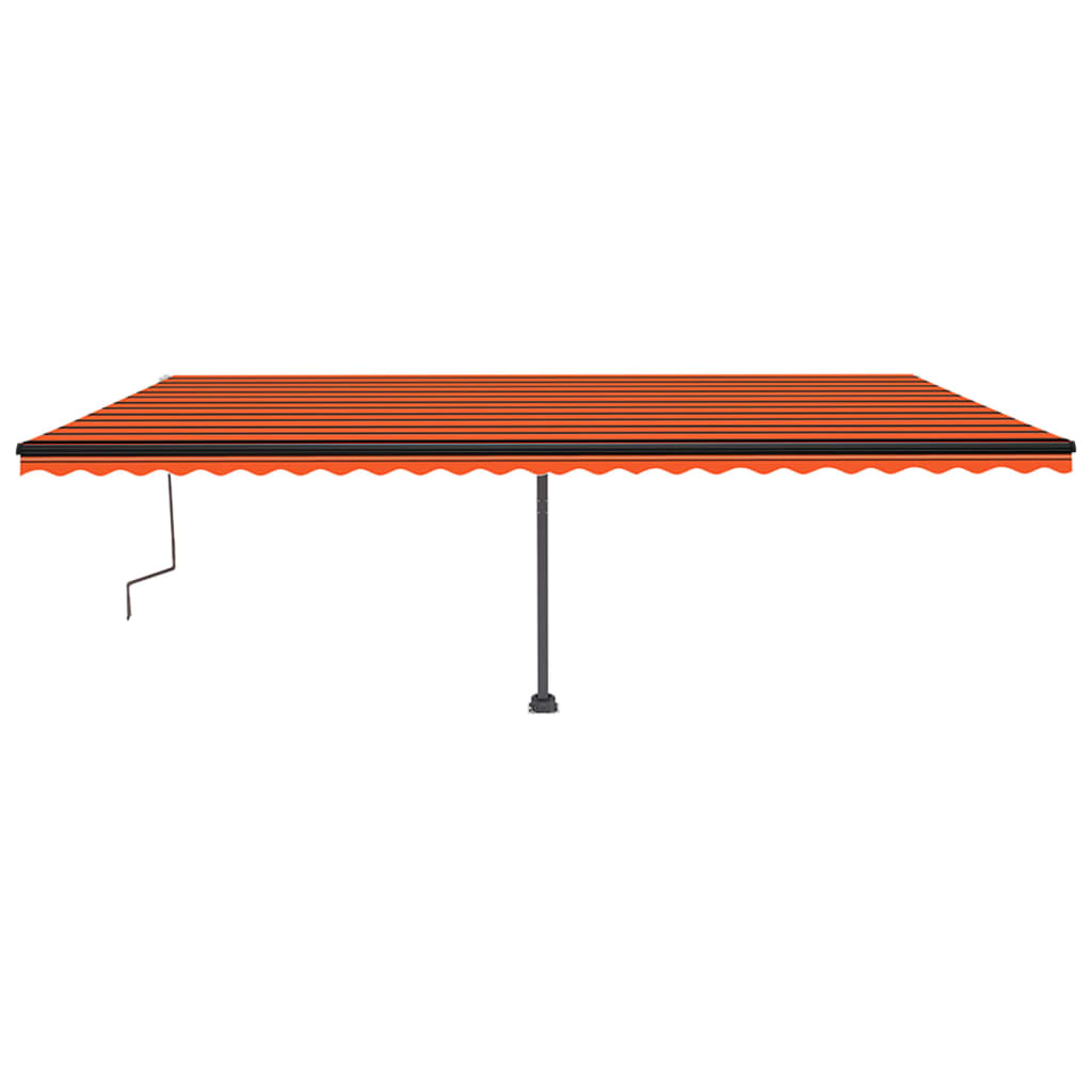 Copertină autonomă retractabilă manual, oranj/maro, 600x350 cm