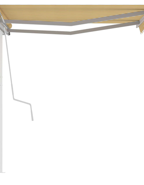 Încărcați imaginea în vizualizatorul Galerie, Copertină retractabilă manual cu stâlpi, galben/alb, 3x2,5 m - Lando
