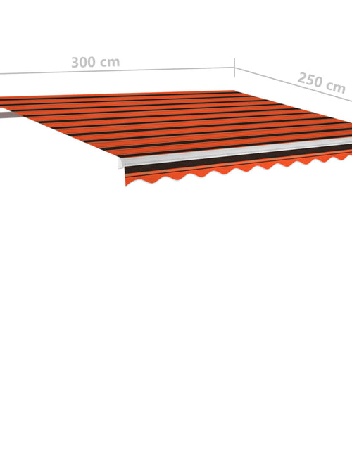 Загрузите изображение в средство просмотра галереи, Copertină retractabilă manual cu stâlpi portocaliu/maro 3x2,5 m
