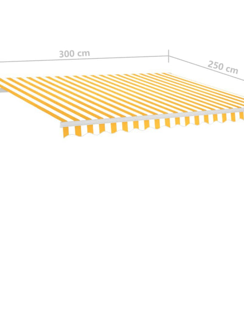 Încărcați imaginea în vizualizatorul Galerie, Copertină automată cu senzor vânt&amp;LED, galben/alb, 3x2,5 m
