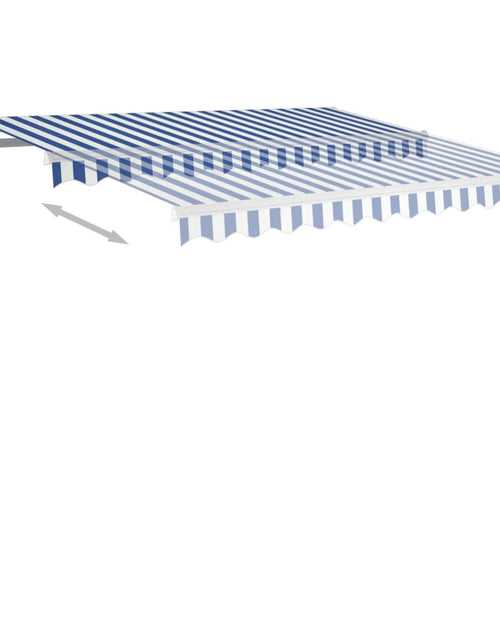 Загрузите изображение в средство просмотра галереи, Copertină retractabilă manual cu stâlpi albastru/alb 3,5x2,5 m - Lando

