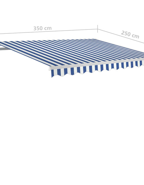 Încărcați imaginea în vizualizatorul Galerie, Copertină retractabilă manual cu stâlpi albastru/alb 3,5x2,5 m - Lando
