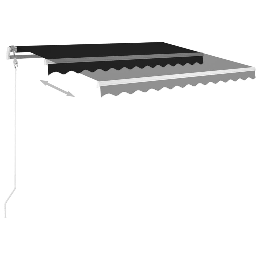 Copertină retractabilă manual cu stâlpi, antracit, 3,5x2,5 m - Lando