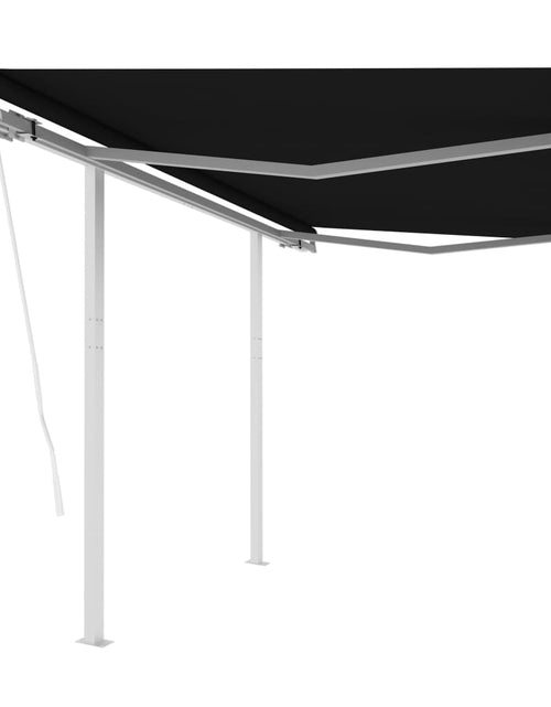 Încărcați imaginea în vizualizatorul Galerie, Copertină retractabilă automat cu stâlpi, antracit, 3,5x2,5 m - Lando
