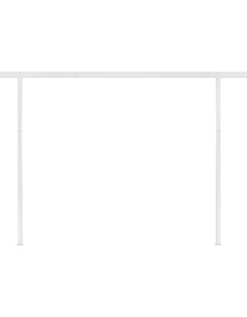 Загрузите изображение в средство просмотра галереи, Copertină retractabilă manual, cu stâlpi, albastru/alb, 4x3 m
