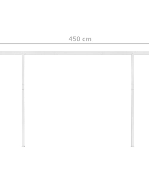 Загрузите изображение в средство просмотра галереи, Copertină retractabilă manual, cu stâlpi, galben și alb, 4x3 m - Lando
