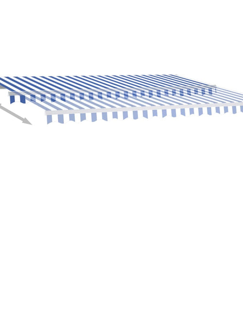 Încărcați imaginea în vizualizatorul Galerie, Copertină retractabilă manual, cu LED, albastru și alb, 4x3 m
