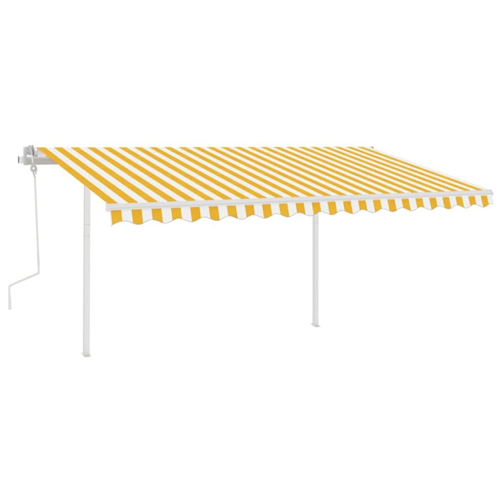 Copertină retractabilă manual, cu LED, galben și alb, 4x3 m - Lando