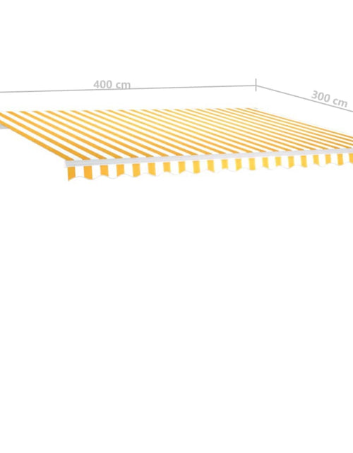 Încărcați imaginea în vizualizatorul Galerie, Copertină retractabilă manual, cu LED, galben și alb, 4x3 m
