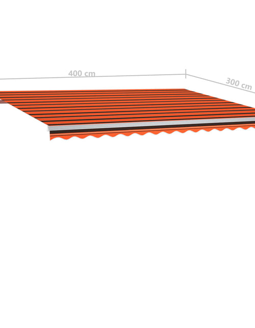 Загрузите изображение в средство просмотра галереи, Copertină retractabilă automat cu stâlpi, portocaliu&amp;maro 4x3 m
