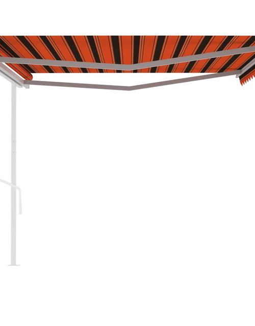 Загрузите изображение в средство просмотра галереи, Copertină retractabilă automat cu stâlpi, portocaliu&amp;maro 4x3 m - Lando
