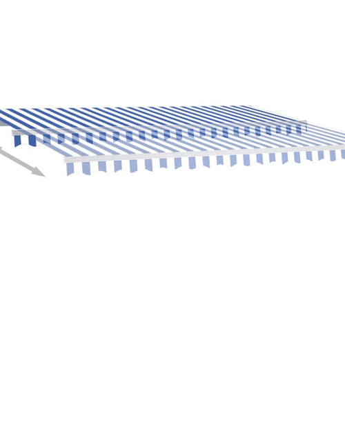Încărcați imaginea în vizualizatorul Galerie, Copertină automată cu senzor vânt&amp;LED, albastru&amp;alb, 4x3 m
