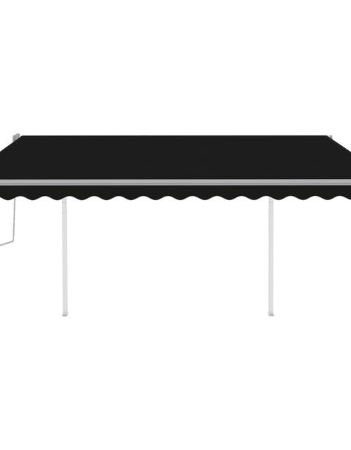 Загрузите изображение в средство просмотра галереи, Copertină retractabilă manual, cu stâlpi, antracit, 4,5x3 m - Lando
