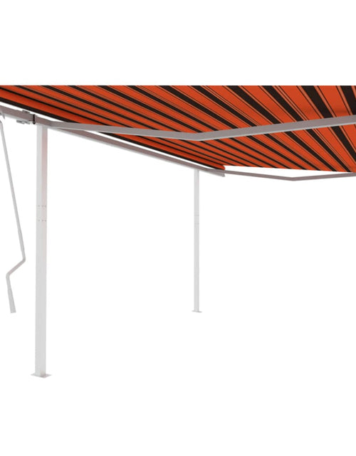Încărcați imaginea în vizualizatorul Galerie, Copertină retractabilă manual &amp; stâlpi, portocaliu/maro 4,5x3 m - Lando
