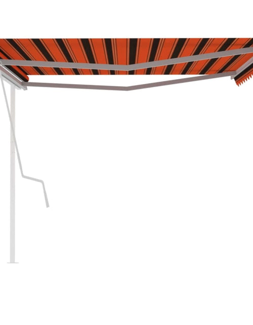 Încărcați imaginea în vizualizatorul Galerie, Copertină retractabilă manual &amp; stâlpi, portocaliu/maro 4,5x3 m - Lando
