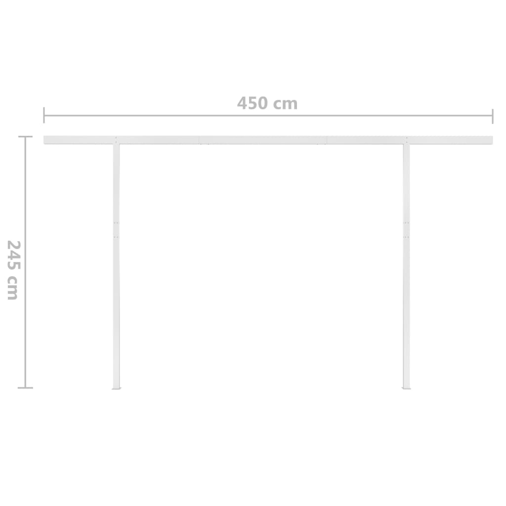 Copertină retractabilă manual, cu LED, antracit, 4,5x3 m