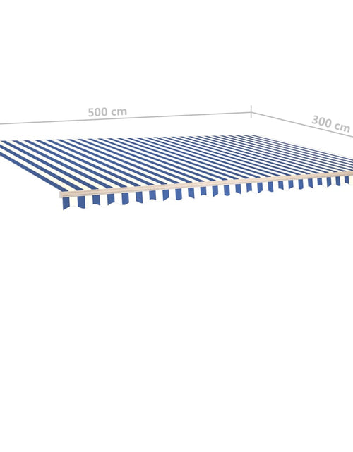 Încărcați imaginea în vizualizatorul Galerie, Copertină retractabilă manual, cu LED, albastru și alb, 5x3 m
