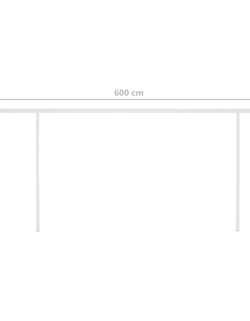 Загрузите изображение в средство просмотра галереи, Copertină retractabilă manual cu stâlpi, crem, 6x3 m
