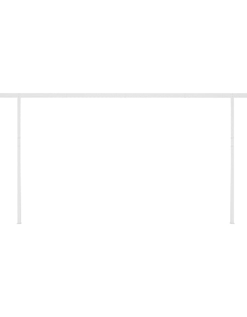 Загрузите изображение в средство просмотра галереи, Copertină retractabilă manual cu stâlpi, galben și alb, 6x3 m
