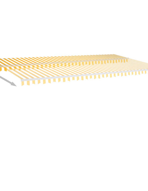 Încărcați imaginea în vizualizatorul Galerie, Copertină retractabilă manual cu LED, galben&amp;alb, 6x3 m
