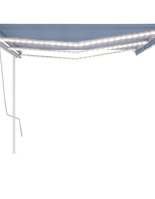 Încărcați imaginea în vizualizatorul Galerie, Copertină automată cu senzor vânt &amp; LED, albastru &amp; alb, 6x3 m
