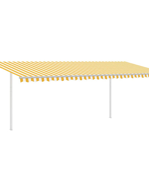 Încărcați imaginea în vizualizatorul Galerie, Copertină automată cu senzor vânt &amp; LED, galben&amp;alb, 6x3 m
