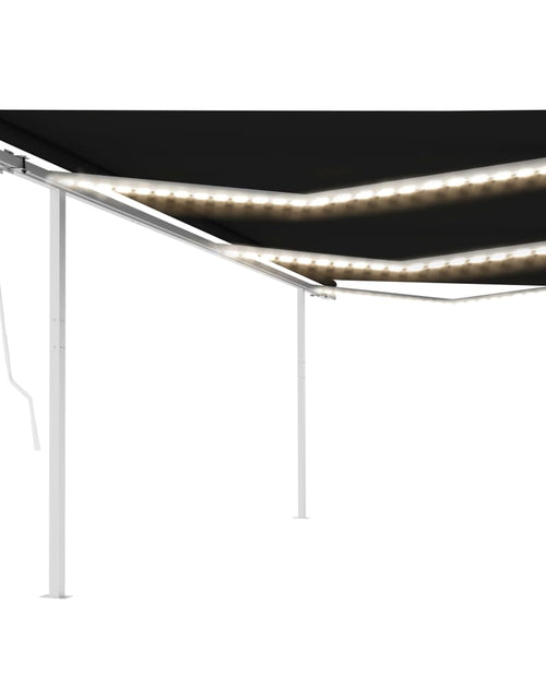 Încărcați imaginea în vizualizatorul Galerie, Copertină automată cu senzor vânt &amp; LED, antracit, 6x3 m - Lando
