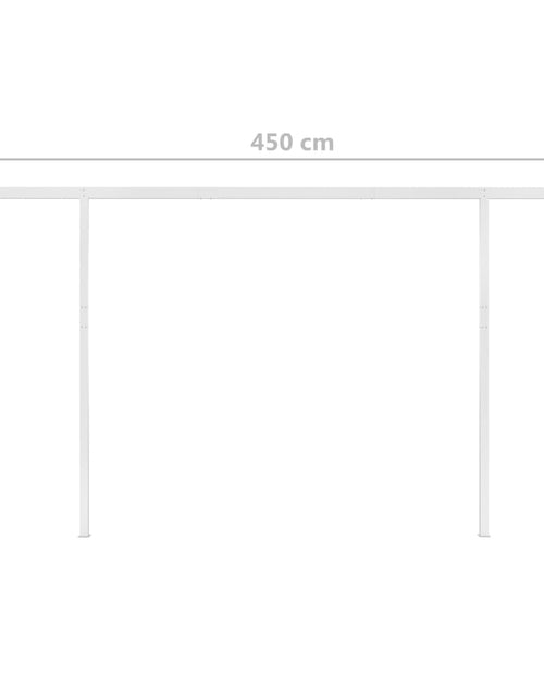 Загрузите изображение в средство просмотра галереи, Copertină retractabilă manual, stâlpi, albastru/alb, 4,5x3,5 m
