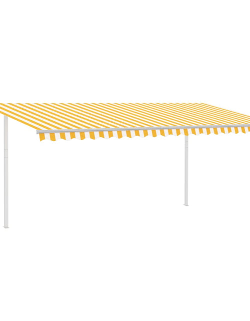 Загрузите изображение в средство просмотра галереи, Copertină automată cu LED&amp;senzor vânt, galben/alb, 5x3,5 m
