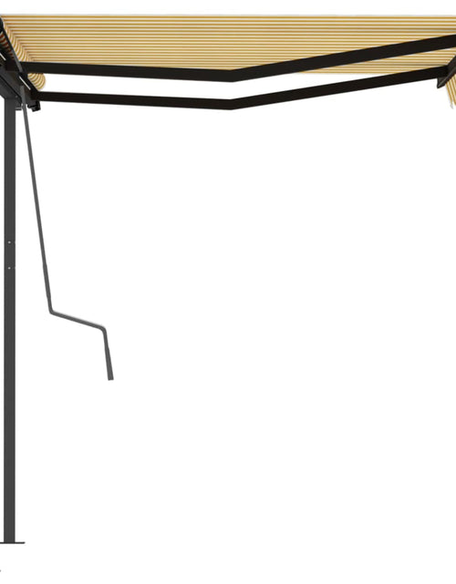 Încărcați imaginea în vizualizatorul Galerie, Copertină retractabilă automat cu stâlpi, galben &amp; alb, 3x2,5 m - Lando
