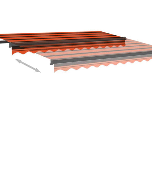 Загрузите изображение в средство просмотра галереи, Copertină retractabilă automat, stâlpi, portocaliu&amp;maro 3x2,5 m
