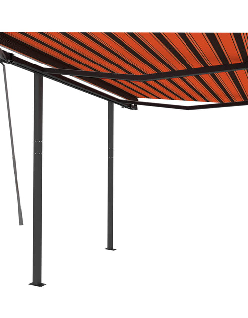 Încărcați imaginea în vizualizatorul Galerie, Copertină retractabilă manual, stâlpi portocaliu&amp;maro 3,5x2,5 m
