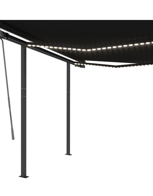 Încărcați imaginea în vizualizatorul Galerie, Copertină automată cu senzor vânt &amp; LED, antracit, 3,5x2,5 m - Lando
