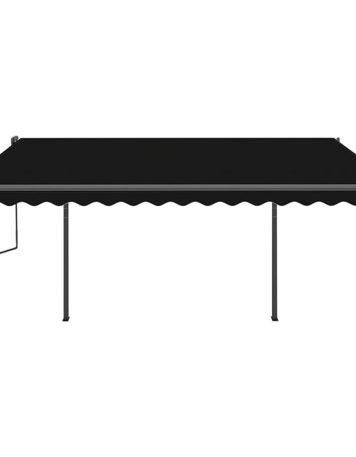 Загрузите изображение в средство просмотра галереи, Copertină retractabilă automat, cu stâlpi, antracit, 4x3 m
