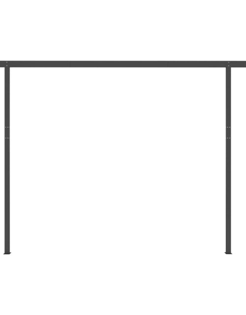 Загрузите изображение в средство просмотра галереи, Copertină retractabilă manual, cu stâlpi, galben &amp; alb, 4,5x3 m
