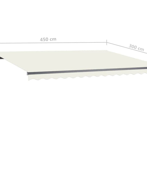 Загрузите изображение в средство просмотра галереи, Copertină retractabilă manual, cu LED, crem, 4,5x3 m
