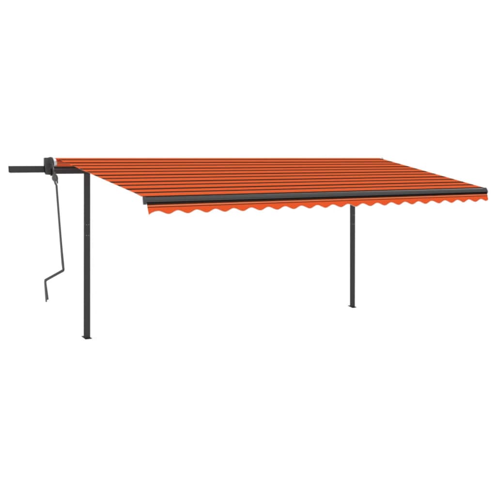 Copertină retractabilă manual, cu LED, portocaliu&maro, 5x3 m - Lando