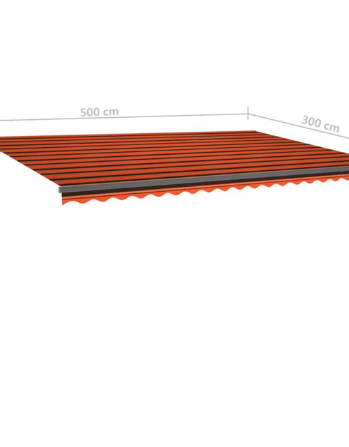 Încărcați imaginea în vizualizatorul Galerie, Copertină retractabilă manual, cu LED, portocaliu&amp;maro, 5x3 m - Lando
