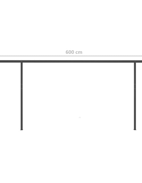 Încărcați imaginea în vizualizatorul Galerie, Copertină retractabilă manual cu stâlpi, crem, 6x3 m

