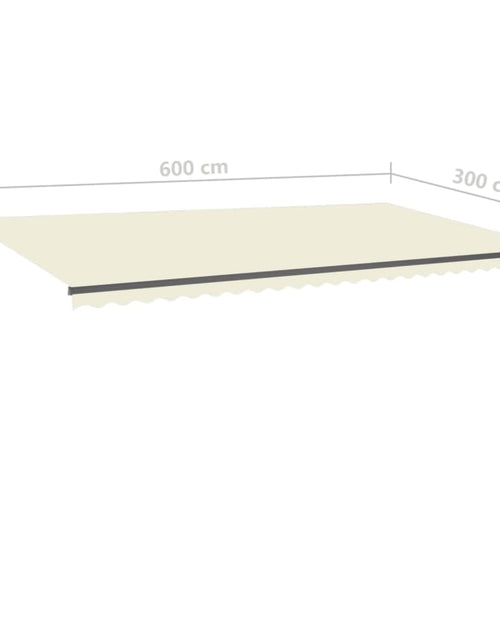 Загрузите изображение в средство просмотра галереи, Copertină retractabilă manual cu stâlpi, crem, 6x3 m
