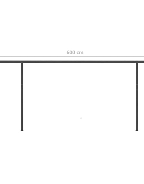 Încărcați imaginea în vizualizatorul Galerie, Copertină retractabilă manual cu stâlpi, antracit, 6x3 m
