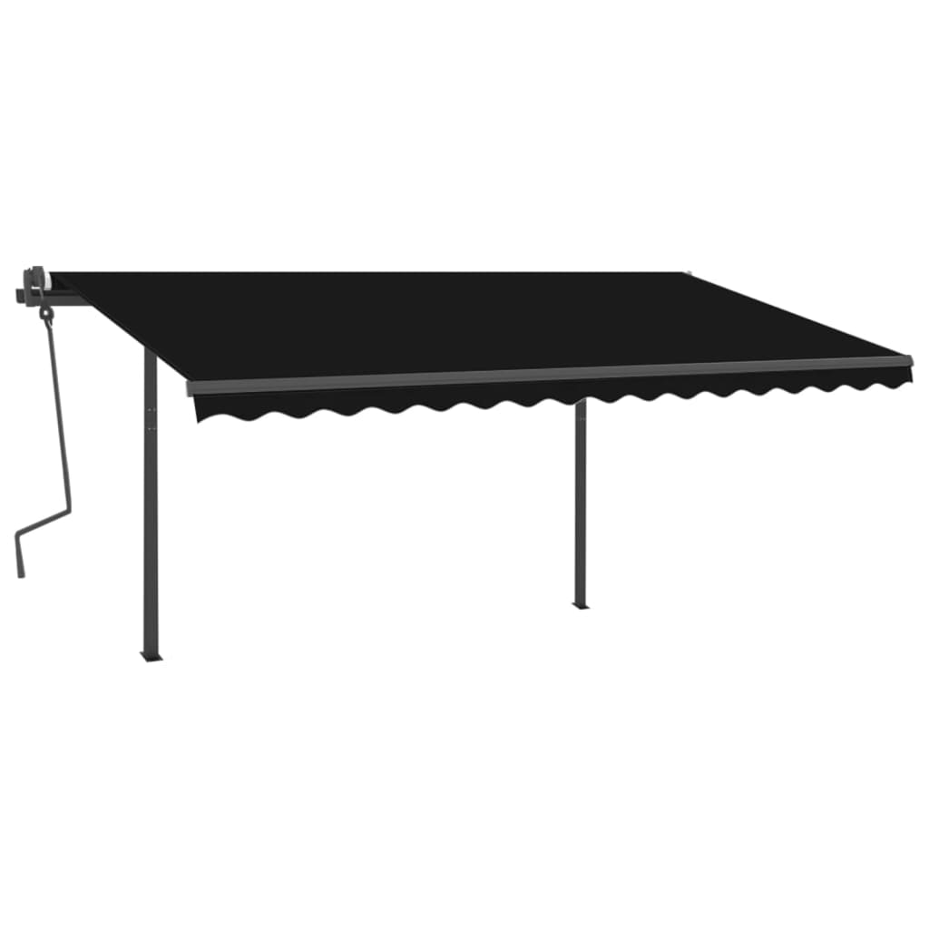 Copertină retractabilă manual, cu LED, antracit, 4x3,5 m