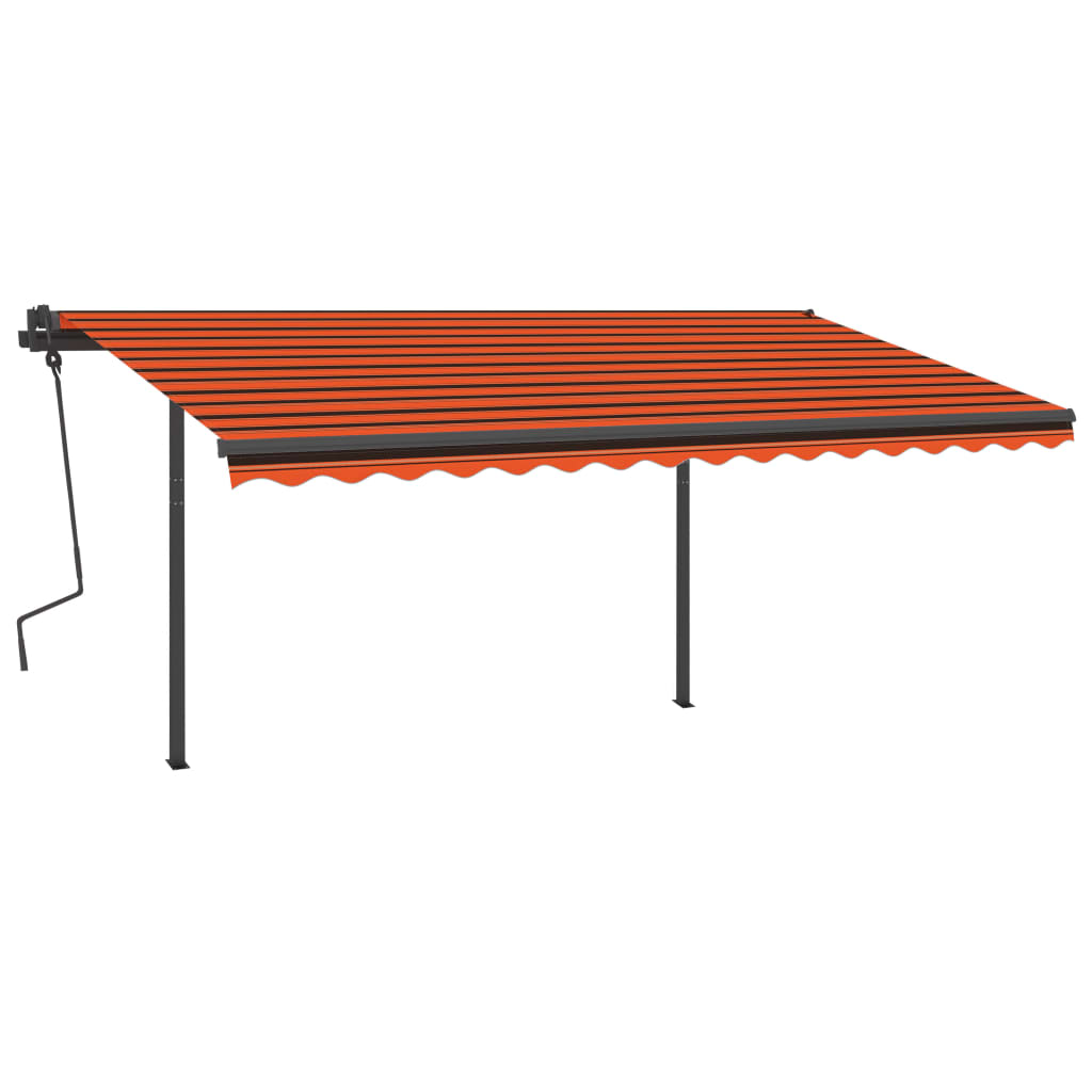 Copertină retractabilă manual, LED, portocaliu/ maro 4,5x3,5 cm