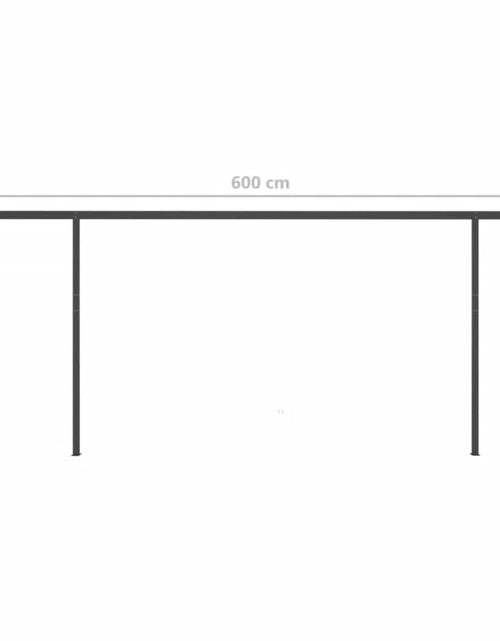 Загрузите изображение в средство просмотра галереи, Copertină retractabilă manual cu stâlpi, antracit, 6x3,5 m
