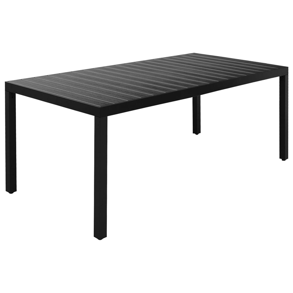 Set mobilier de grădină, 9 piese, negru, aluminiu