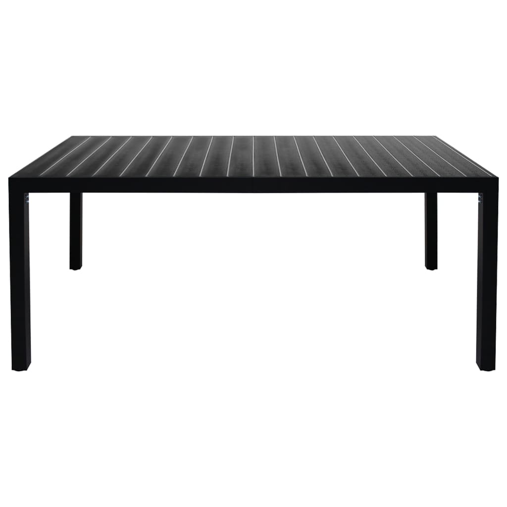 Set mobilier de grădină, 9 piese, negru, aluminiu